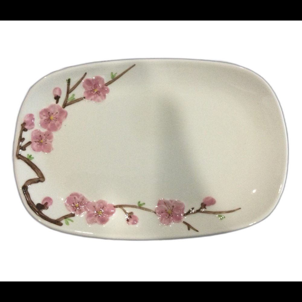 Vintage Metlox Pottery Poppytrail Peach Blossom Serving Platter 13in x 10in